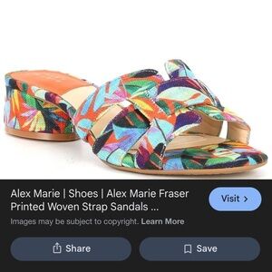 Alex Marie Bright Tropical Print Woven Strap Sandals 5.5  m